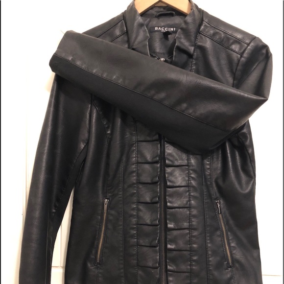 Baccini faux leather jacket. Size Petite Medium - Picture 3 of 5